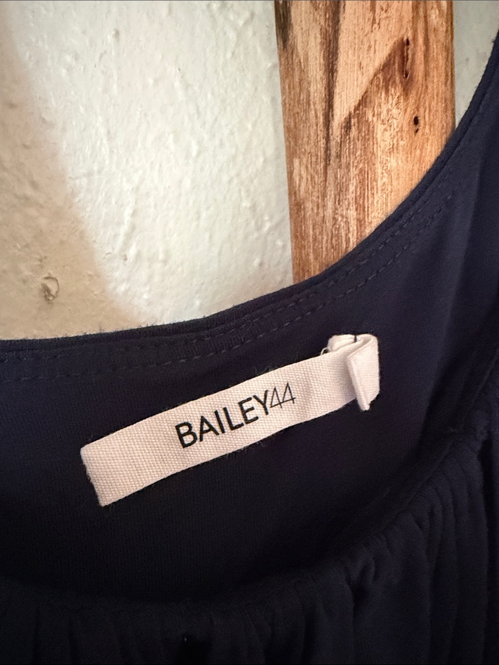 Bailey 44 Navy Sleeveless Grecian Stretch Knit Maxi Dress with Woven Waist Small - Picture 2 of 6